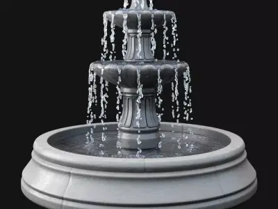 2 Tiered Barcelona Fountain 3D model