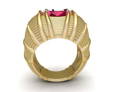 Luxury Ruby Cabochon Statement Ring for Men  206 3D print model