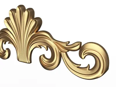 Carved Plaster Molding Decoration 012 Low-poly 3D model