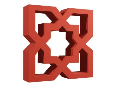 Brick Jaali Star 8 3D model