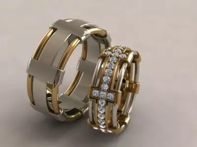 2 Wedding rings 2885 3D print model