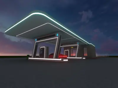 Electric Vehicle Charging Station 1 3D model