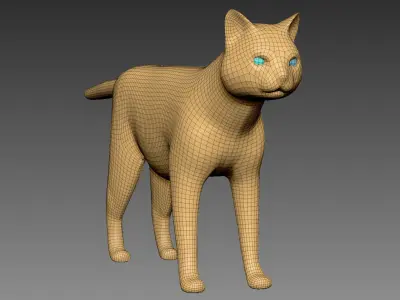 Cat base mesh for Zbrush 3D model