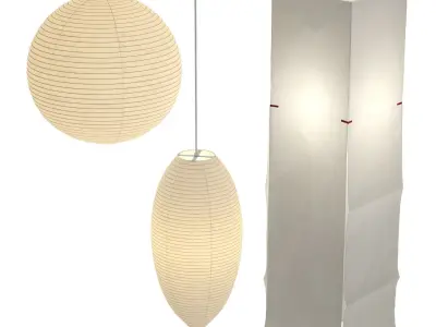Akari Paper Japan Lantern Collection Isamu Noguchi 3D model
