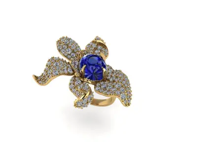 Women diamond ring 3d render 3D print model