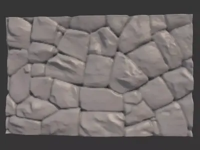 Weathered Rubble Stone Facade 3D model