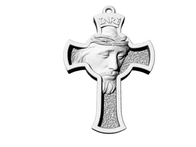 Jesus Cross pendant medallion jewelry  3D print model