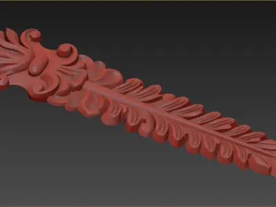 3D Carved decor vertical model 3D model purchase