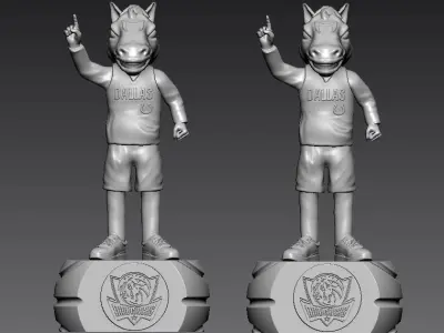 NBA - DALLAS MAVERICKS BASKETBALL MASCOT STATUE - 3D PRINT 3D print model