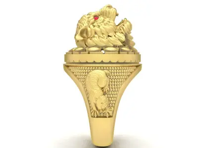 Luxury Lion Head Ring for Men  3699 3D print model