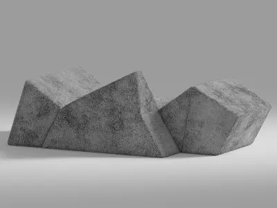 Single furniture Low-poly 3D model
