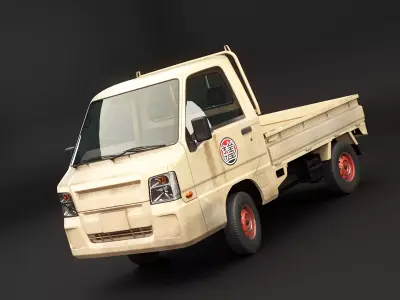 Used Kei Truck Low-poly 3D model