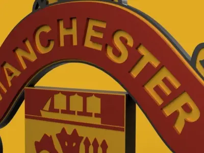 Manchester united football club emblem 3D model