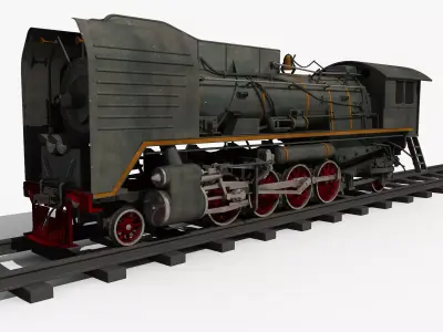 Old Steam Train 3D model