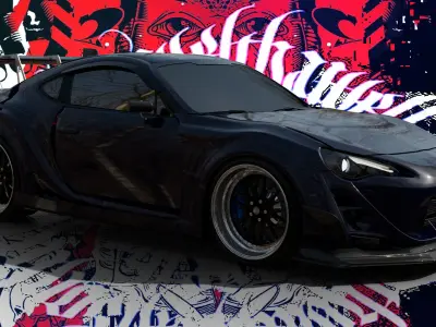 Subaru BRZ Low-poly 3D model