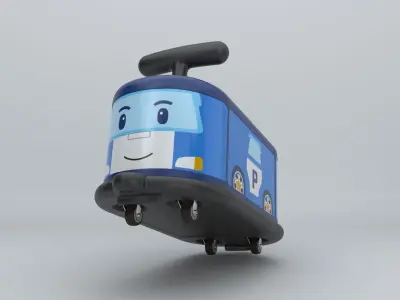 Police Toy Push Car 3D model