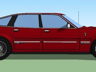 Low poly 80s-90s Fastback sedan Free 3D model