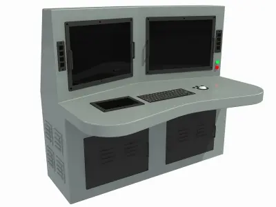3D SCI FI OPERATOR COMPUTER AND CONSOLE Low-poly 3D model