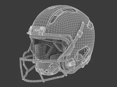Light Gladiator Football Helmet with Facemask 3D model