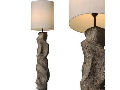 Stone plaster Wabi-Sabi Sculptural Scandinavian Floor Lamp 3D model
