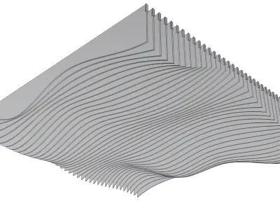 Parametric Ceiling Wave Contour Design with Hangers 3D model