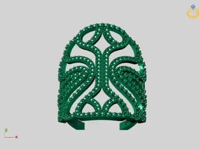 Vintage Womens Diamond Ring Women Rings 3dmodels 3D print model 3D print model 6