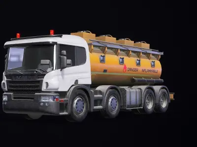 Fuel Truck Gameready PBR Low-poly 3D model