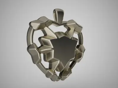 Leaf Heart Necklace 3D print model