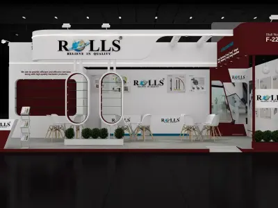 10mtr x 6mtr expo stall 2side open Exhibition Stand Design Low-poly 3D model