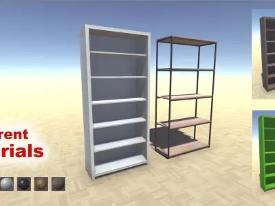 Shelf and Shelving Collection Low-poly 3D model