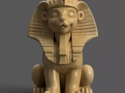 Cute Pharaoh Cat 3D Model Fun Egyptian Decoration STL 3D print model