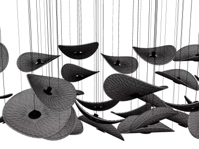 Floating Leaf Chandelier 3D model