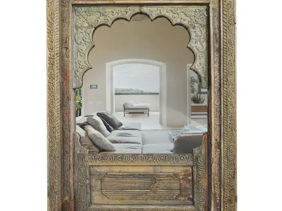Antique Rajasthan Balcony Mirror 3D model
