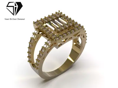 Luxury Gold Ring Ready for 3D Manufacturing jr00348 3D print model