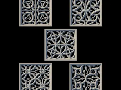Gothic Ornaments Vol 03  40 Geometrical Tracery II  3D model