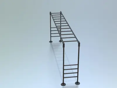 Playground Climber - Horizontal Ladder Low-poly 3D model