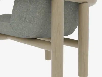 2021 Benson chair light wood light fabric  3D model