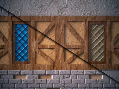 Wall Medieval Stylized - VOL 09 - SBsar - Maps 3D model
