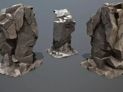 desert rocks Low-poly 3D model