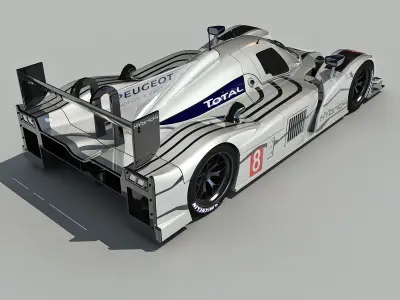 Peugeot 908 Hybrid4 Racecar 3D model