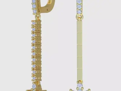 Earring 3D model 3D printable model 0228 3D print model