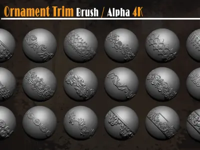 60 ornament trim Brush-alpha 4k Low-poly 3D model