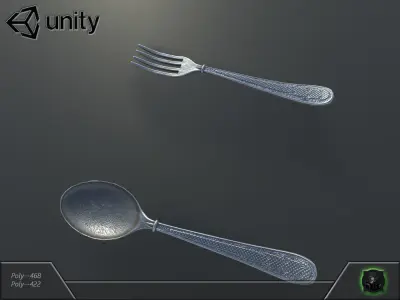 Spoon-Fork fork and spoon in unreal engine Free low-poly 3D model