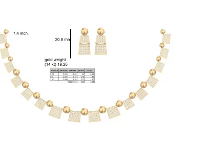 luxury diamond necklace gold 3D print model