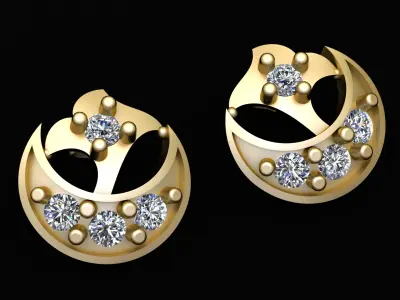 FLORAL MOLLY EARRING 3D PRINTABLE MODEL  3D print model
