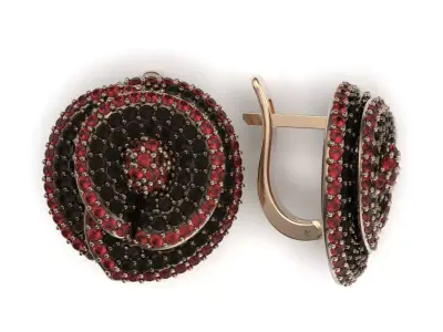 G0153 pair of earrings with stones 3D print model