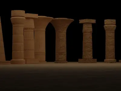 Egyptian Pillar Collection 3D model