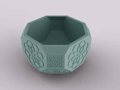 Decorative Geometric Succulent Pot 3D print model