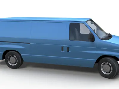Generic industrial van Low-poly 3D model