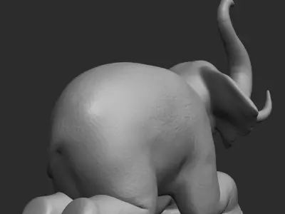 Adorable Elephant Sculpture - 3D Model for Decor 3D print model